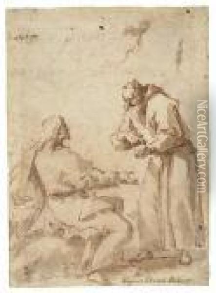 Satan Tempting Christ To Change Stones Into Bread Oil Painting - Gaspare Diziani
