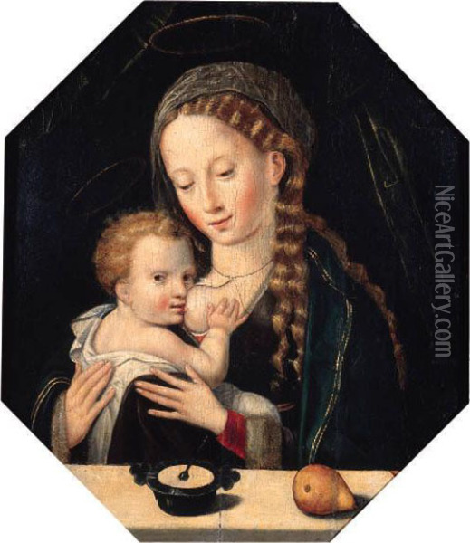 The Madonna And Child Oil Painting - Ambrosius Benson