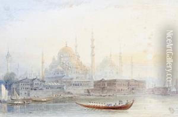 Three Views Of Constantinople Oil Painting - William Purser