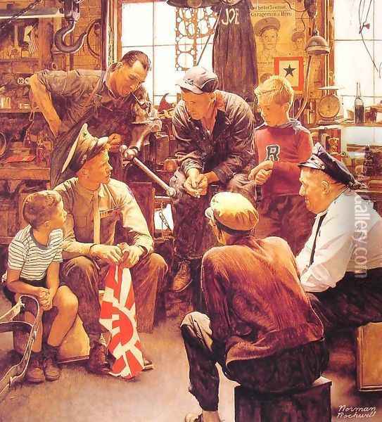 Homecoming Marine Oil Painting - Norman Rockwell