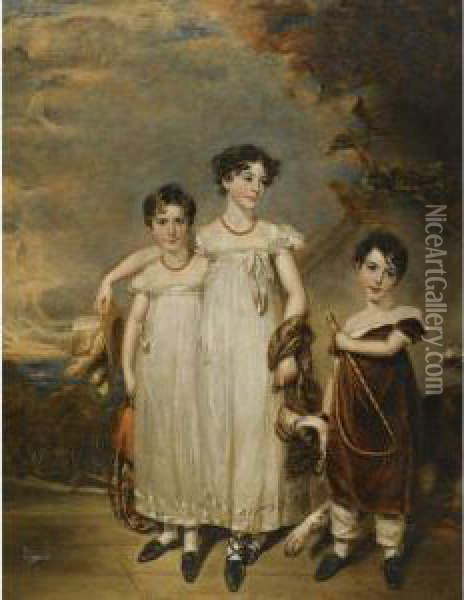 Group Portrait Of Caroline Horton Oil Painting - Sir John Watson Gordon