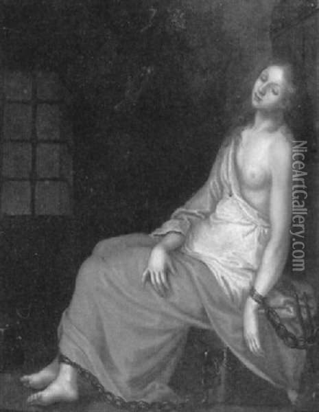 Saint Agatha In Prison Oil Painting - Giovanni Bilivert