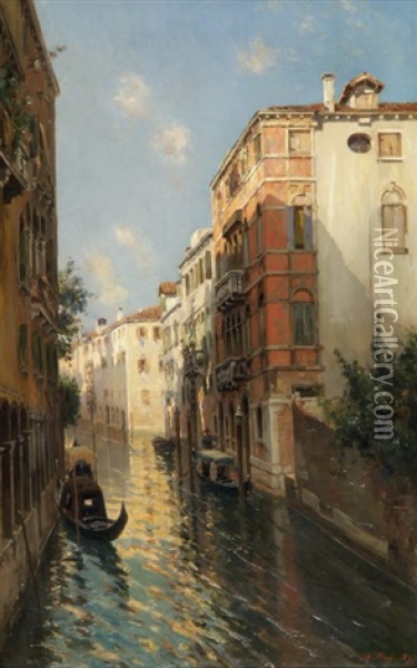 Wasserstrasse In Venedig Oil Painting - Bernardo Hay