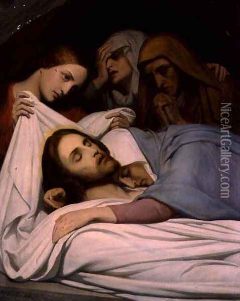 Christ and the Maries The Entombment 1854 Oil Painting - Ary Scheffer