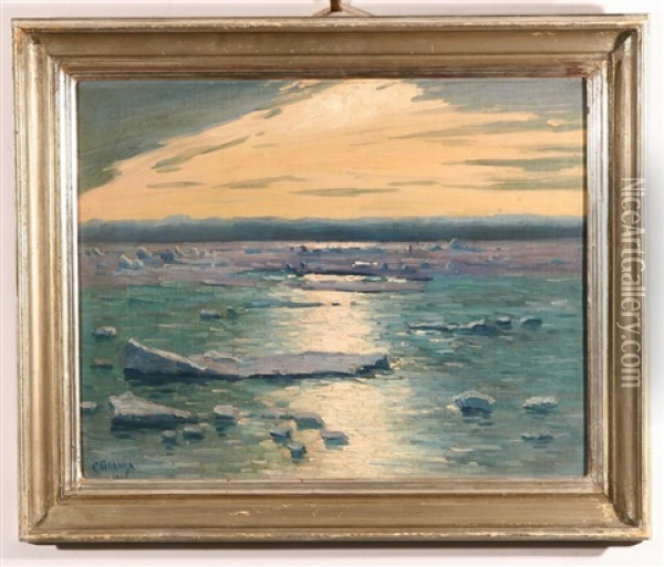 Sunset Over The Sea Oil Painting - Evgeniy Ivanovich Stolitsa