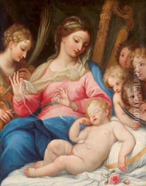La Madonna Col Bambino Oil Painting - Carlo Maratta or Maratti