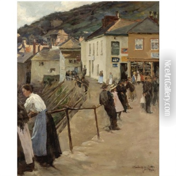 The Harbour At Mousehole Oil Painting - Stanhope Forbes