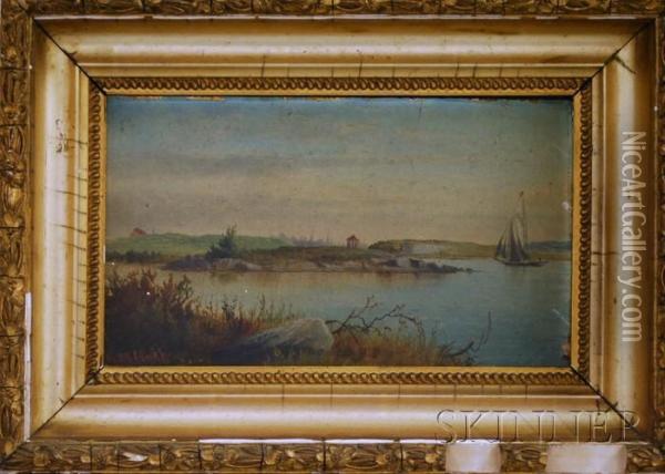 Harbor View Withpavilion Oil Painting - George M. Hathaway