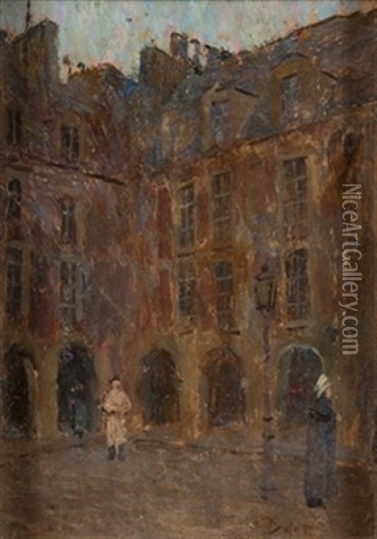 Casa De Victor Hugo (paris) Oil Painting - Dario de Regoyos