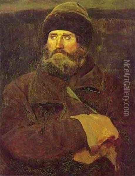 Ivan Petrov A Peasant From Vladimir Province Study 1883 Oil Painting - Viktor Vasnetsov