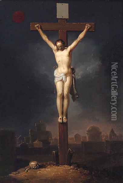 The Crucifixion Oil Painting - An Adriansz Van Staveren