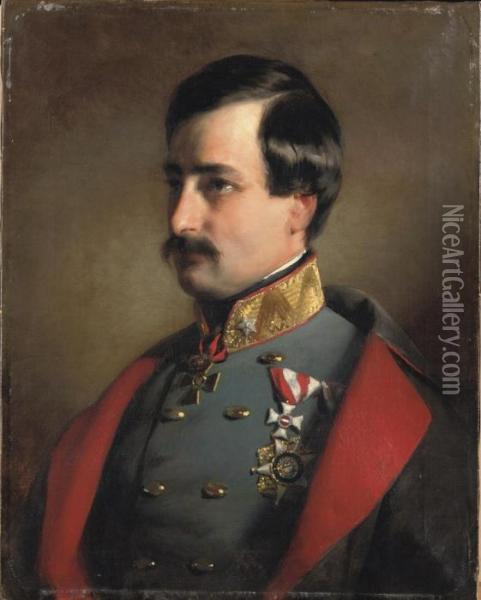 Portrait Of Count Alexander Von 
Mensdorff-pouilly, Prince Von Dietrichstein Zu Nicolsburg Oil Painting - Friedrich Ritter von Amerling