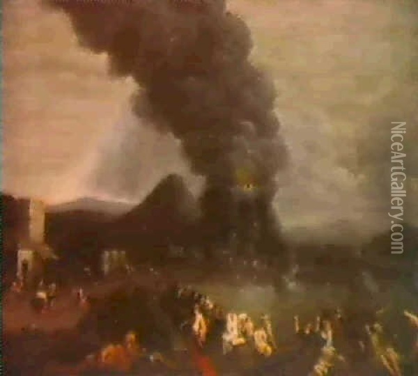 L'eruzione Del Vesuvio Del 1631 Oil Painting - Claude Lorrain