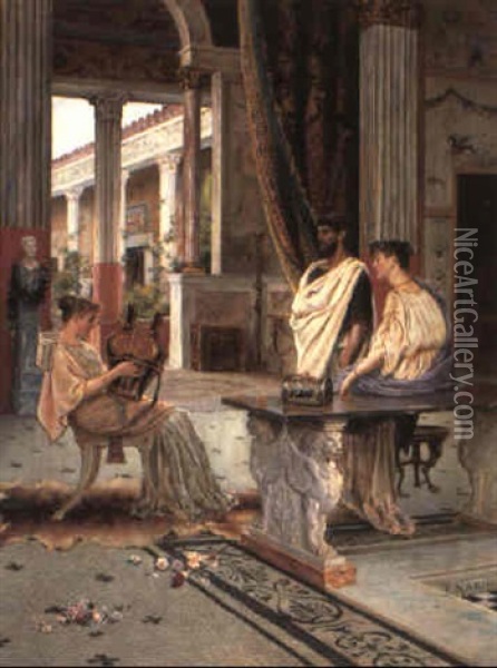 Pomeriggio Musicale, Pompei Oil Painting - Enrico Nardi