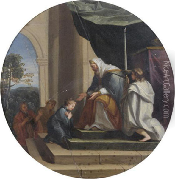 Presentation De La Vierge Au Temple Oil Painting - Sebastien Leclerc