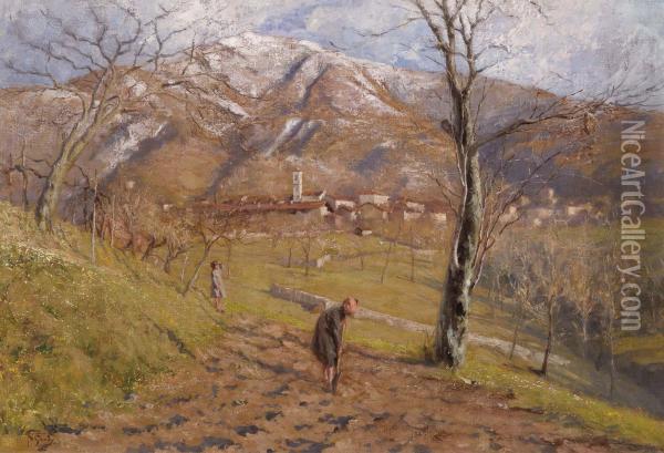 Marzo In Montagna Oil Painting - Napoleone Luigi Grady