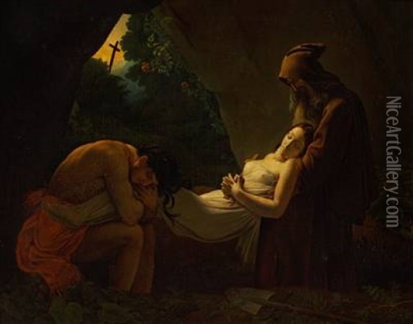 The Burial Of Atala Oil Painting - Anne-Louis Girodet de Roucy-Trioson