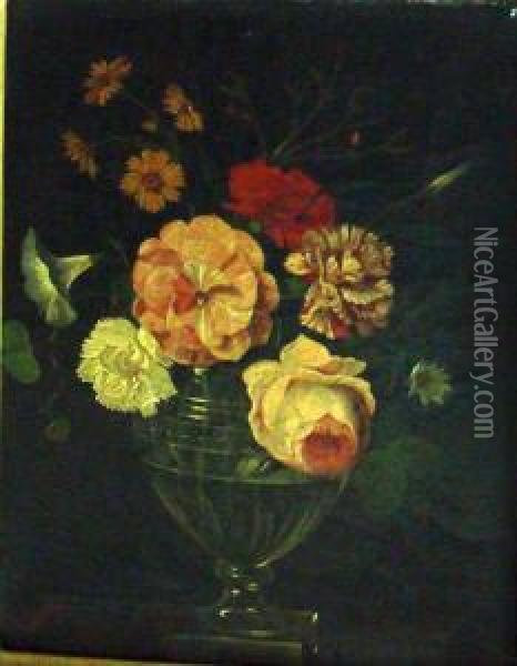 Bouquet De Fleurs Oil Painting - E. Pages