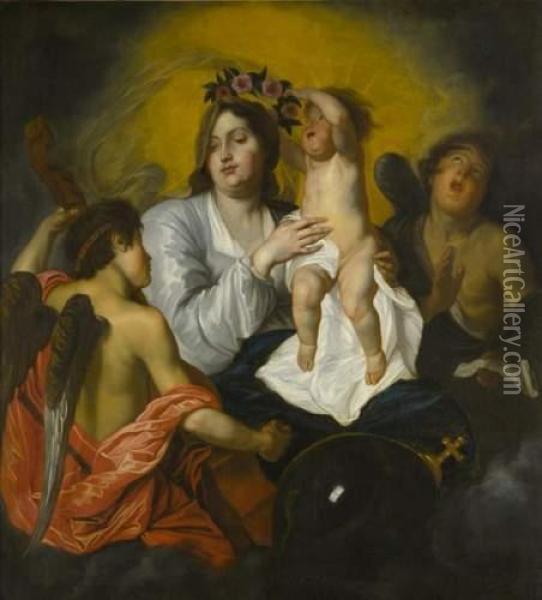 Le Couronnement De La Vierge Oil Painting - Johannes De Boeckhorst