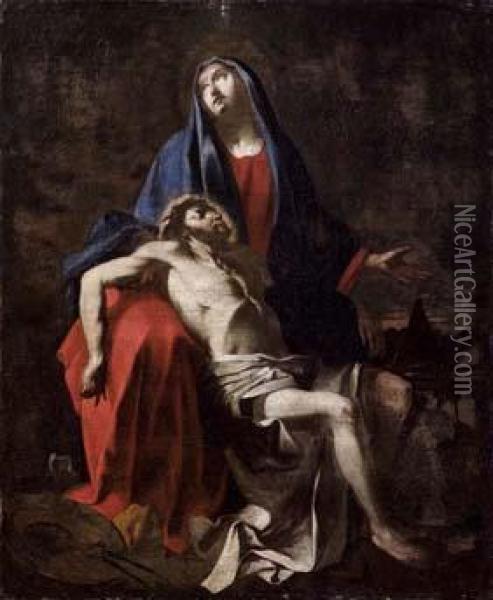 Pieta Su Cristo Deposto Oil Painting - Martino Hohenberg Altomonte