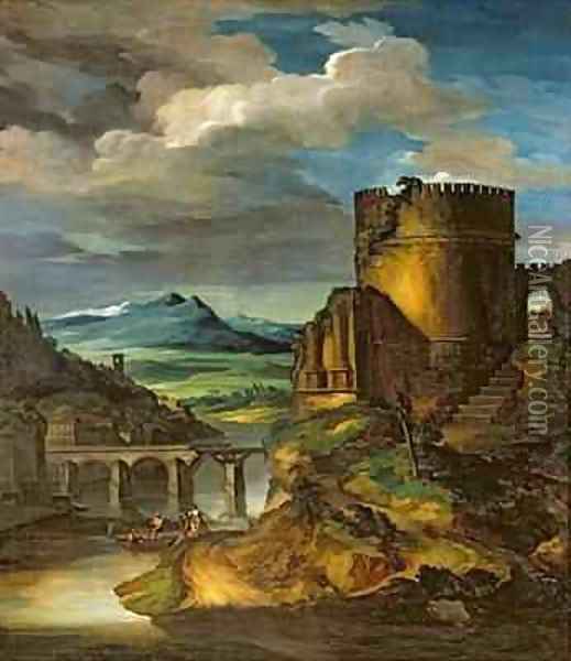 Italian Landscape or Landscape with a Tomb Oil Painting - Theodore Gericault