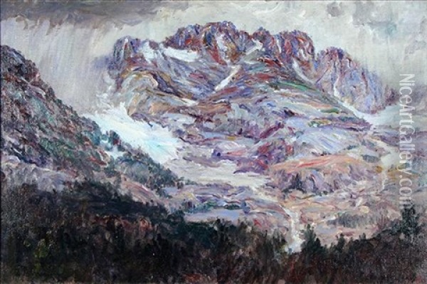Light Rain, Rocky Mountains Oil Painting - Lewis Henry Meakin