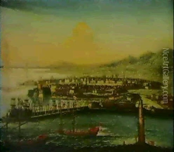 Le Port De La Valette A Malte Oil Painting - Antonio Joli