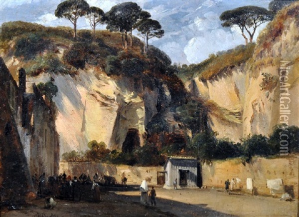 Grotta Di Pozzuoli Oil Painting - Teodoro Duclere