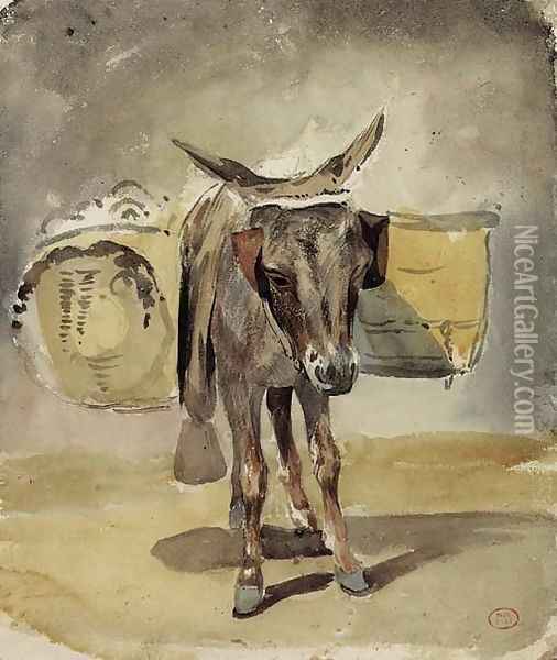A donkey Oil Painting - Paul Huet