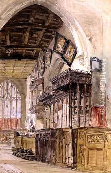 St. Mary's Church, Richmond Oil Painting - William Callow