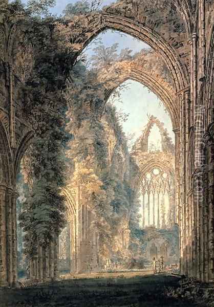 Tintern Abbey 2 Oil Painting - Thomas Girtin