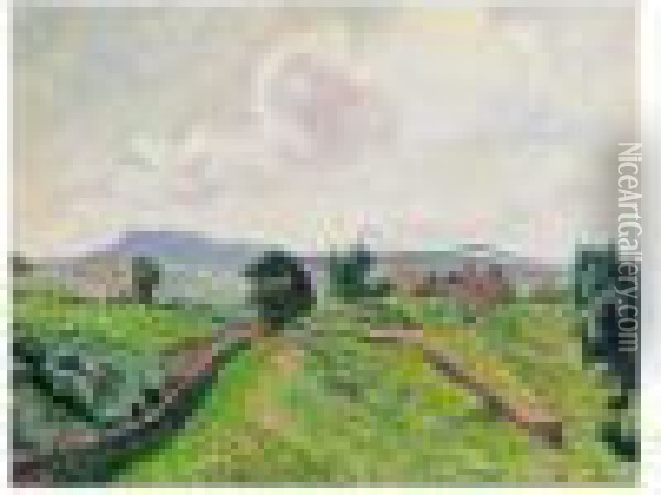 Lane Head Farm, Brough Oil Painting - Lucien Pissarro