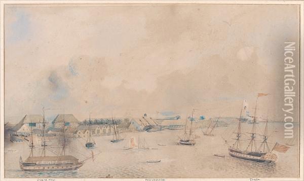 A View Of His Majesty's Dockyard At Portroyal Oil Painting - William Dennis