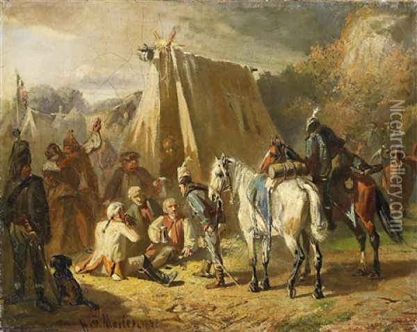 Friderizianische Soldaten Oil Painting - Hans von Marees