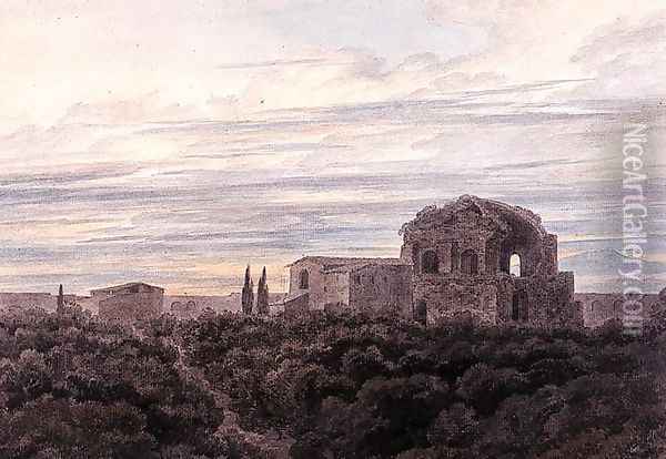 Temple of Minerva Medica Oil Painting - John Robert Cozens
