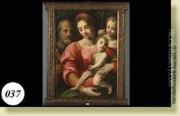 La Vierge, L'enfant Jesus, Saint Joseph Etsaint Jean-baptiste Oil Painting - Andrea Del Sarto