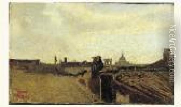 Rome, Vue Prise De La Fenetre De Corot Oil Painting - Jean-Baptiste-Camille Corot