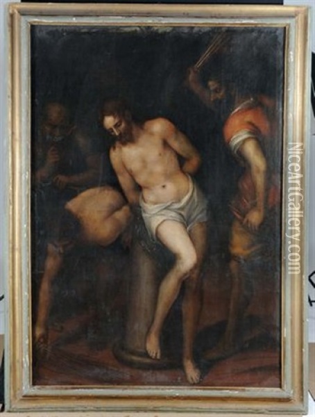 Cristo Alla Colonna Oil Painting - Cesare Corte