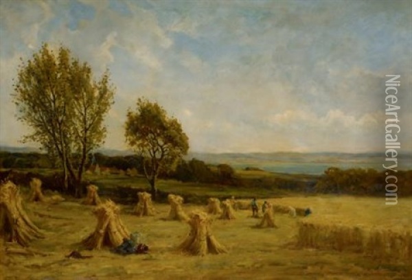 Harvest Time, Fifeshire Oil Painting - Hector Chalmers