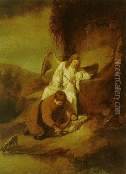 Tobias And The Angel Oil Painting - Gerrit Willemsz Horst