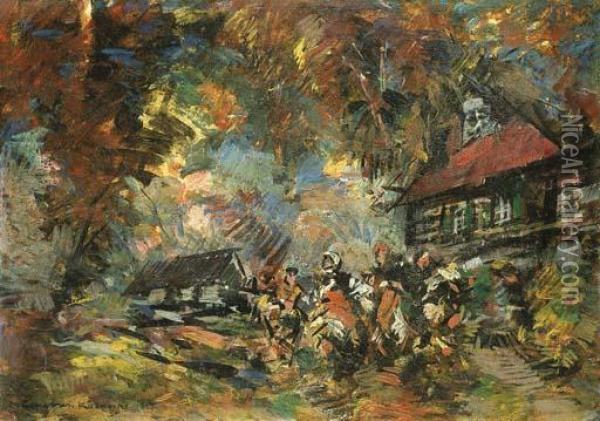 Celebration In The Country-side Oil Painting - Konstantin Alexeievitch Korovin