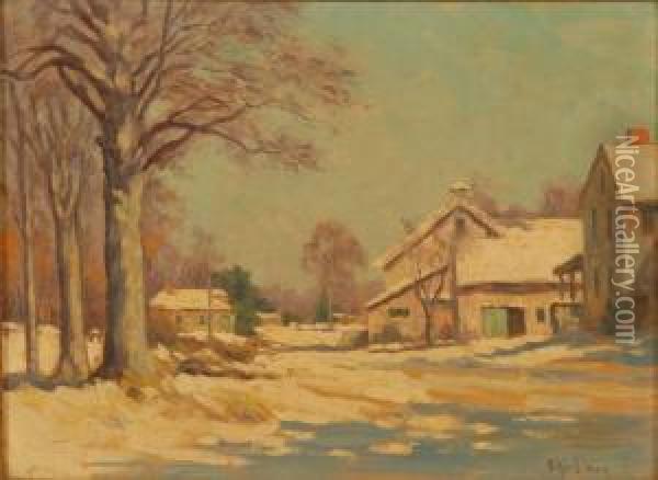 Untitled Winter Landscape Oil Painting - Arthur E. Ward