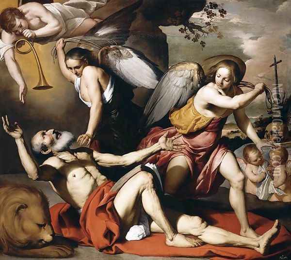 The Vision of St Jerome 1657-60 Oil Painting - Bernardino Mei