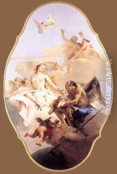 Allegory with Venus and Time Oil Painting - Giovanni Battista Tiepolo
