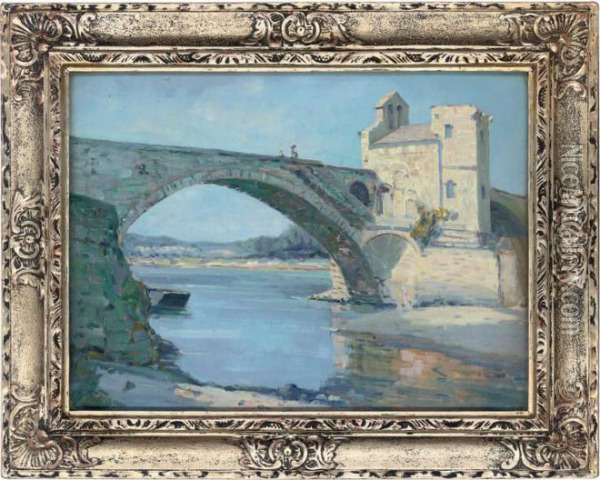 Pont St-benezet, Avignon Oil Painting - Augustus William Enness