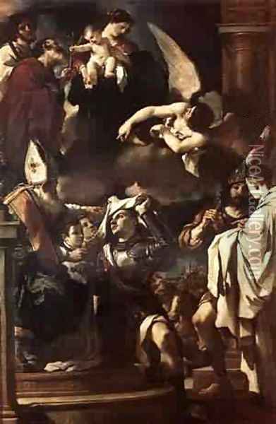 St William Of Aquitaine Receiving The Cowl 1620 Oil Painting - Guercino