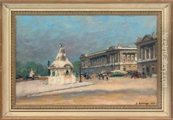Place De La Concorde, Paris Oil Painting - Jules Ernest Renoux