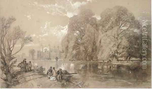 Eton College from the river Oil Painting - James Duffield Harding