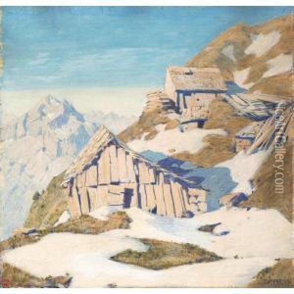 Fruhling In Den Alpen Oil Painting - Johann Jakob Wyss
