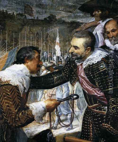 The Surrender of Breda (detail-3) 1634-35 Oil Painting - Diego Rodriguez de Silva y Velazquez